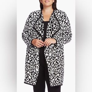 Vince Camuto Black and White Animal Print Sweater